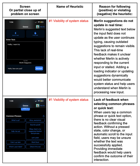 Heuristic evaluation 1